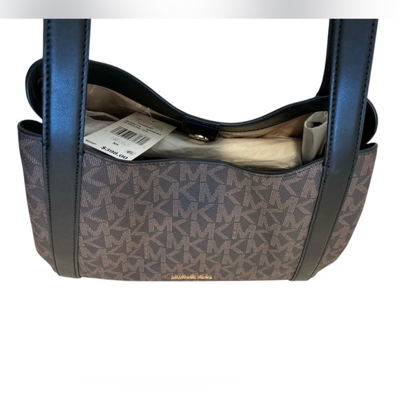 Michael Kors Large Leather Shoulder Tote Purse in Brown - Picture 4 of 6